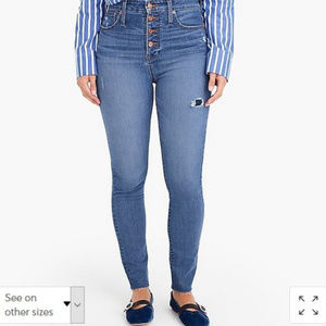 NWT J.Crew Curvy Toothpick Skinny HighWaist Button